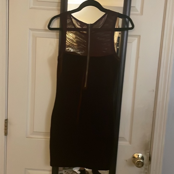 Velvet Mini Dress with Mesh from Cleavage to Neck - Picture 2 of 3